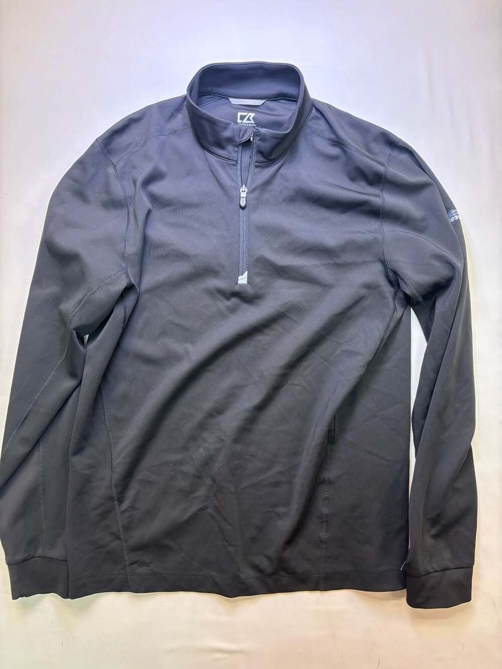 Cutter & Buck Traverse Quarter Zip Pullover Size M Black CB DryTec